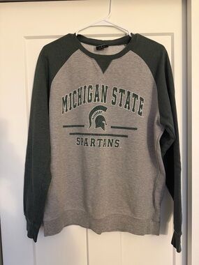 Colosseum Grey and Dark Green Crewneck Sweatshirt